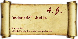 Anderkó Judit névjegykártya