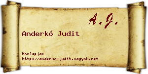 Anderkó Judit névjegykártya